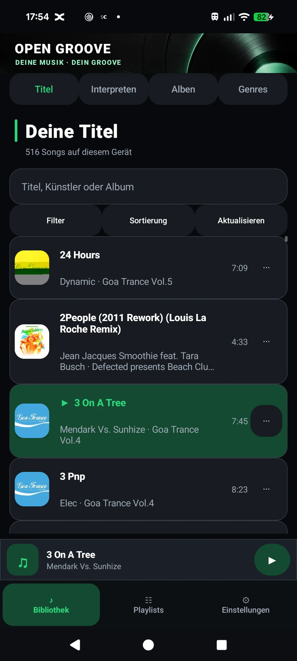 Android: Deine Titel auf einen Blick.