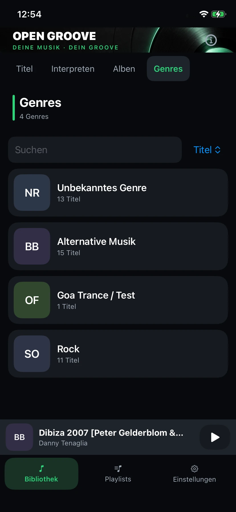 iPhone: Genres einschließlich unbekannter Angaben.