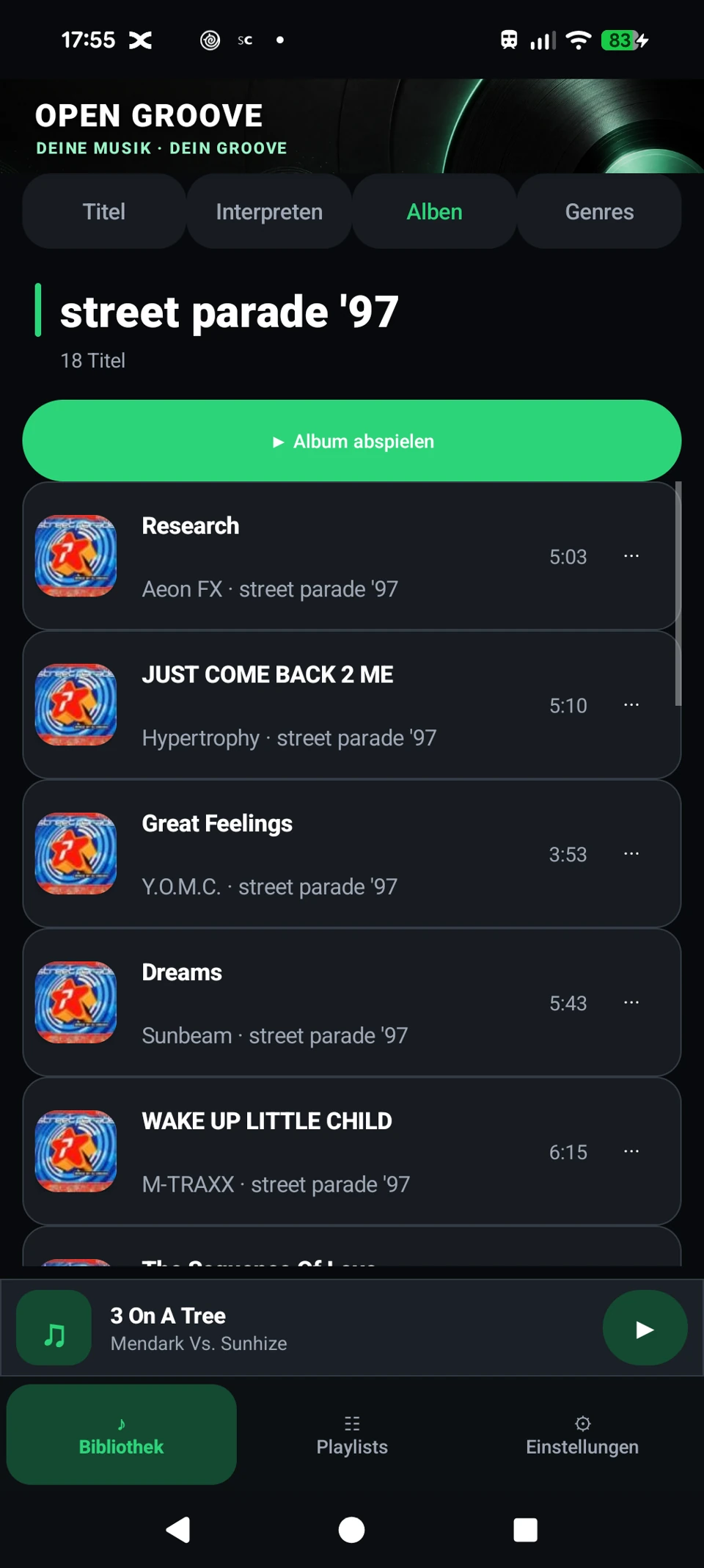 Android: Ein Album, ein gemeinsames Cover.